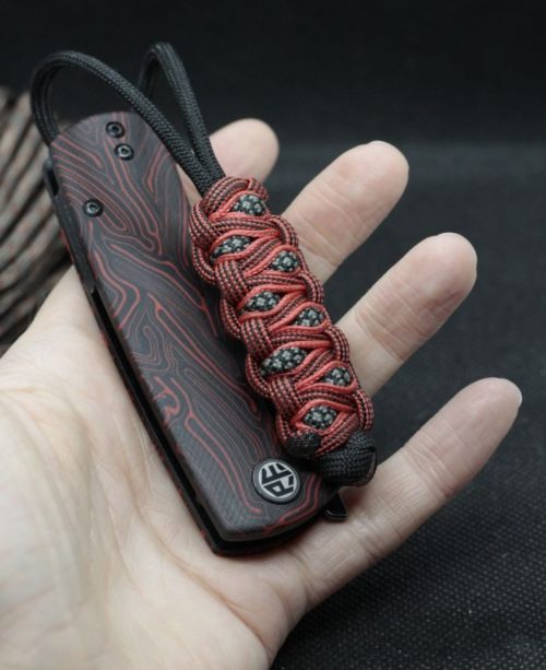 Темляк для ножа Solomon Cobra с красной прошивкой (черный, красный)