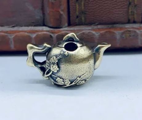 Темлячная бусина "Чайник латунный с цветами"